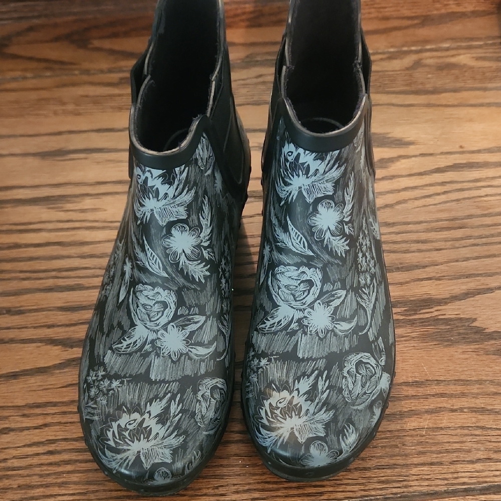 Dansko Black Floral Ankle Boots